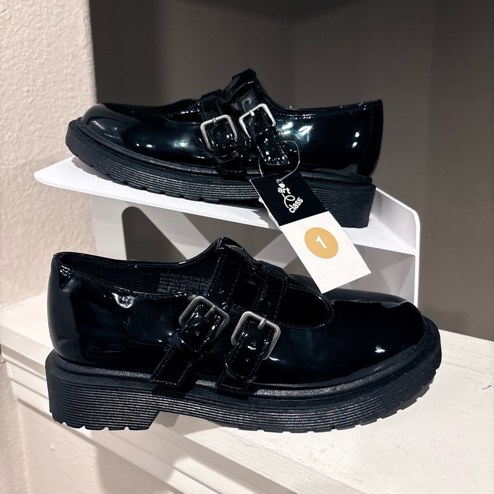 Art Class Kids Girls Eden Mary Jane Dressy School Fashion Flats Black Youth Sz 1